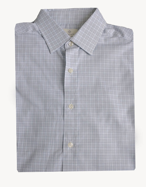 GANT DIAMOND G Men's Copen Blue Tattersall Check Fitted Shirt 383925 Size 39 NWT