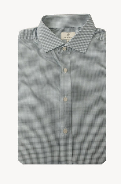 GANT DIAMOND G Men's Mini Check Fitted Spread Collar Shirt 383957 Size 39 NWT