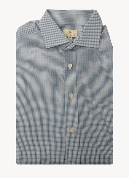 GANT DIAMOND G Men's Mini Check Fitted Spread Collar Shirt 383957 Size 39 NWT