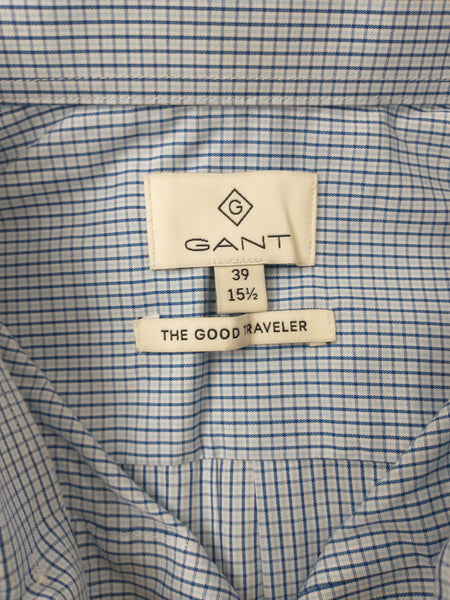 GANT DIAMOND G Men's Mini Check Fitted Spread Collar Shirt 383957 Size 39 NWT