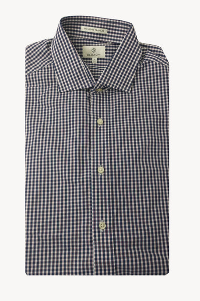 GANT DIAMOND G Men's Guard Check Stripe Fitted Spread Collar 384112 Size 39 NWT