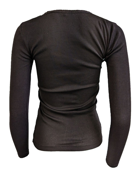 GANT Women's Dark Brown Silky U Neck Top 404514 Size X-Small NWT