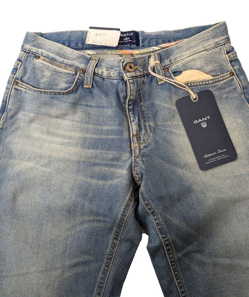 GANT Women's Mid Blue Lara Vintage Denim Jeans  410905 $228 NWT