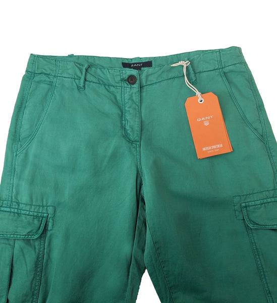 GANT Women's Peppermint Cotton Linen Cargo Pants 414618 $168 NWT