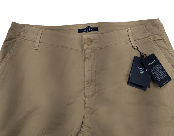 GANT Women's Dark Khaki Classic Washed Cropped Chinos Size 12 $188 NWT