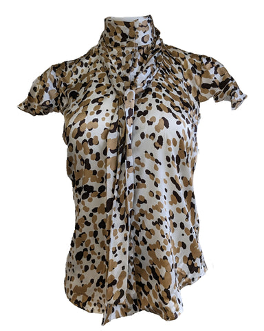 GANT Women's Leopard Print Silk Printed Blouse 430956 $198 NWT