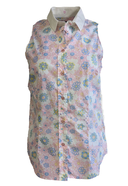 Gant Women's Pastel Pink Flower Printed Tank Blouse Size 8 $148 NWT