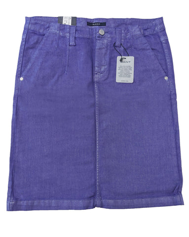 GANT Women's Lilac Purple Overdyed Denim 21 inch Skirt Size 8 NWT