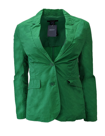 GANT Women's Hulk Green Cotton Poplin Blazer 476495 Retail $250 NWT