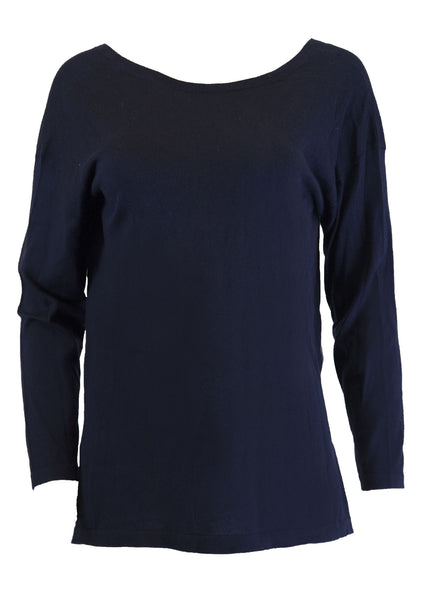 GANT RUGGER Women's Harbor Navy Vee Back Top 482032 Size S $155 NWT