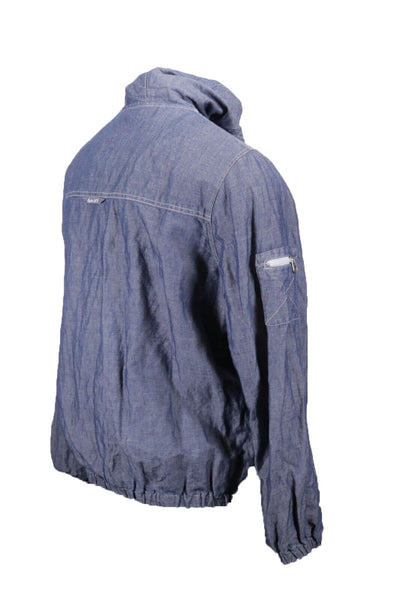 GANT Men's Storm Blue Chambray Windbreaker Jacket 72064 Size Medium $475 NWT