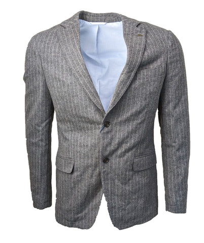 GANT LUXURY Men's Dark Grey The MB Pinstripe Flannel Blazer 76096 Size 50 NWT