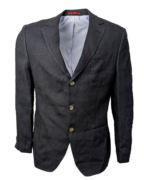 GANT Men's Black Pinpoint Linen Blazer 76512 Size 52 $745 NWT