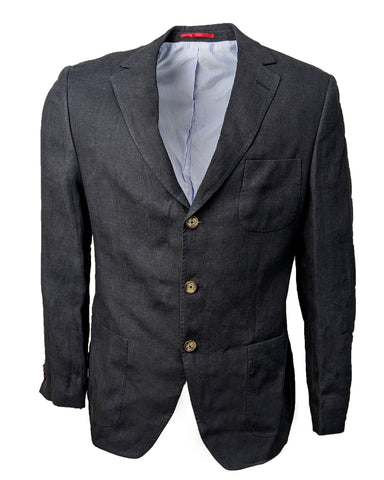 GANT Men's Black Pinpoint Linen Blazer 76512 Size 52 $745 NWT