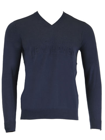 GANT Men's Persian Blue O2 Gant Logo V-Neck Sweatshirt 81245 Size M $165 NWT