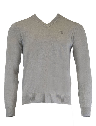 GANT Men's Light Grey O Cotton Silk Wool V-Neck 81254 Size M $195 NWT
