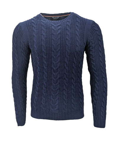 GANT Men's Royal Blue Natural Cotton Cable Crew Sweater Size Medium NWT