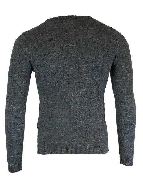 Gant Rugger Men's Melange Crew Sweater (84103), Medium, Stone Blue Melange