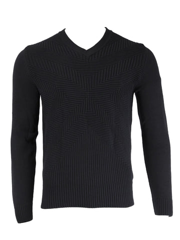 Gant Men's Zig Zag V-Neck Sweater, Medium, Marine