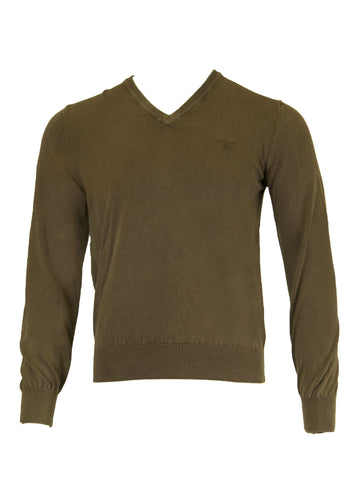 GANT Men's Brown Antique Cotton V-Neck Sweater 88172 Size M $135 NWT
