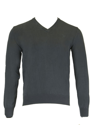 Gant Men's Antique Cotton V-Neck Sweater, Medium, Harbour Navy