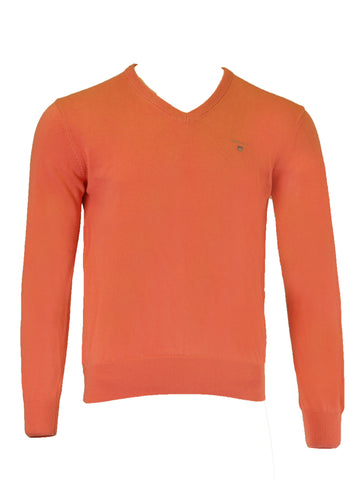 GANT Men's Light Coral Classic Cotton V-Neck Sweater 86072 Size Medium $135 NWT