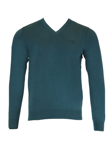 GANT Men's Ink Blue O1 Double Face V-Neck Sweater 8030001 $160 NWT