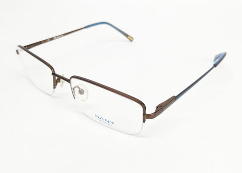 GANT Men's Half Rim Thompson Eyeglass Frames 53-18-140  -Brown  NEW