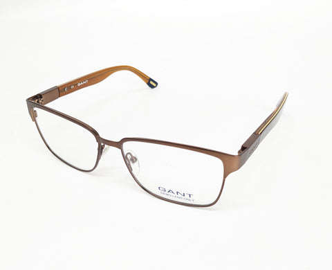 GANT Men's G106 Rectangular Metal Eyeglass Frames 54-15-140 -Satin Brown NEW