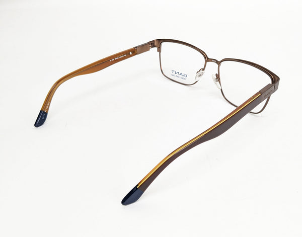 GANT Men's G106 Rectangular Metal Eyeglass Frames 54-15-140 -Satin Brown NEW