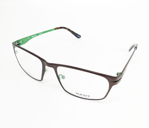 GANT Men's Metal G118 Eyeglass Frames 55-19-145 -Satin Brown/ Green NEW