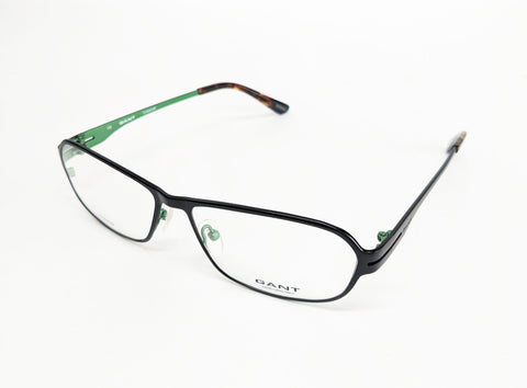 GANT Men's Metal G119 Eyeglass Frames 57-15-145 -Satin Black/ Green NEW