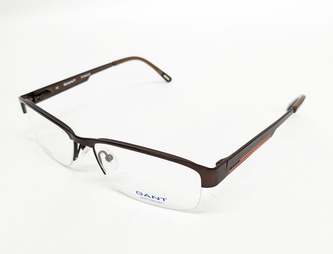 GANT Men's Half Rim G2027 Eyeglass Frames 55-15-145  -Satin Brown NEW