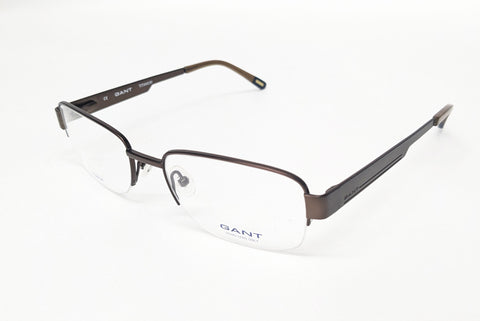 GANT Men's Half Frame G3011 Eyeglass Frames 53-18-145 -Satin Brown  NEW