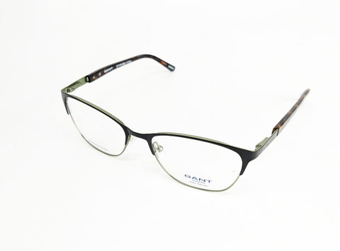 GANT Women's Oval Metal GA4033 Eyeglass Frames 53-17-135  -Black/Green NEW