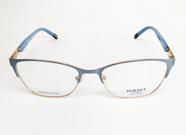 GANT Women's Oval Metal GA4033 Eyeglass Frames 53-17-135  -Blue/Gold NEW