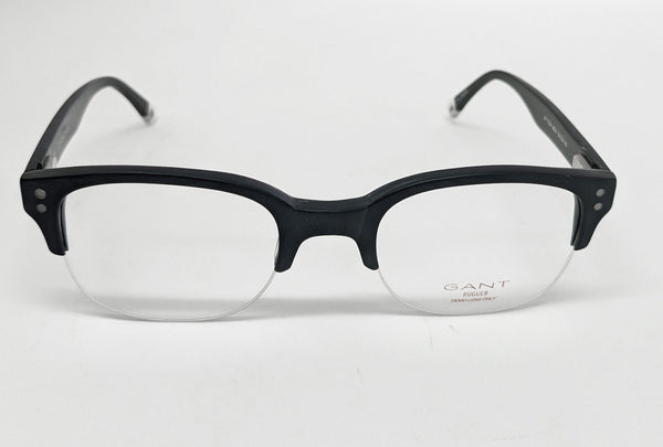 GANT RUGGER Men's Half Rim Tosh Eyeglass Frames 50-20-145  -Matte Black NEW