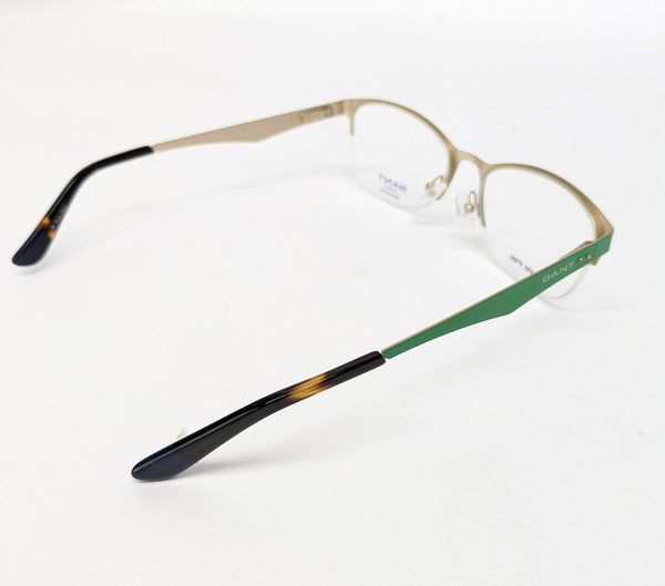 GANT Women's Half Rim GW4018 Eyeglass Frames 52-18-135 -Satin Green Gold NEW