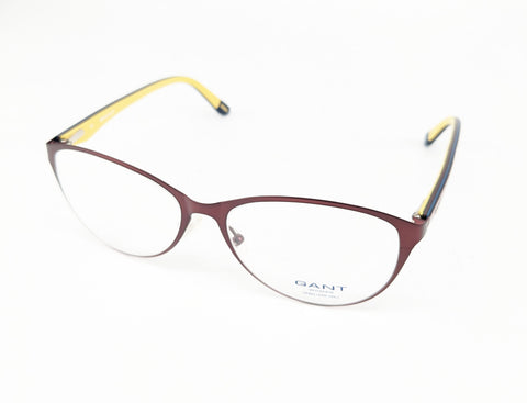 GANT Women's Metal GW4020 Eyeglass Frames  52-15-140  -Burgundy/ Yellow NEW