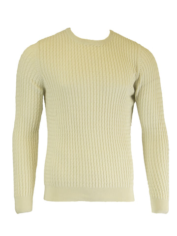 GANT Men's Cloudy Grey O1 Mini Cable Crew Sweater 86581 Size Medium $185 NWT