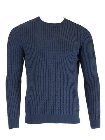 GANT Men's Indigo Blue O1 Mini Cable Crew Sweater 86581 Size Medium $185 NWT
