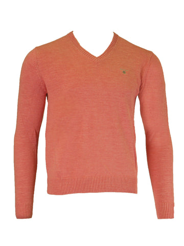GANT Men's Coral Natural Cotton V-Neck Sweater 83052 Size Medium $135 NWT