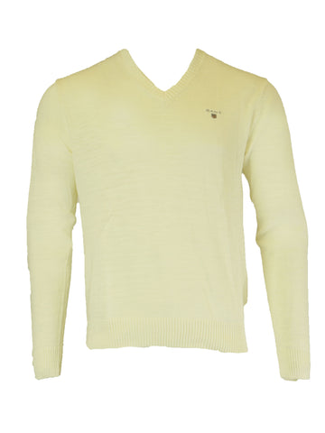 GANT Men's Cream Natural Cotton V-Neck Sweater 83052 Size Medium $135 NWT