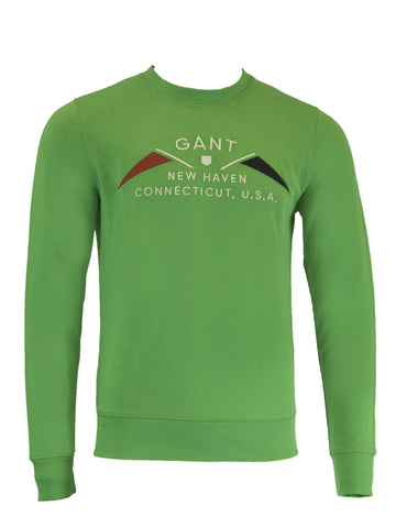 GANT Men's Jelly Green O1 Nautical Flag C-Neck Sweatshirt 276131 Size M $165 NWT