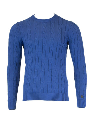 GANT Men's Lapis Blue O2 Tech Prep Cable Crew Sweater 8030008 $155 NWT