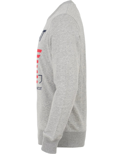 GANT Men's Grey O1 American Flag Crew Neck Sweatshirt 276137 $160 NWT