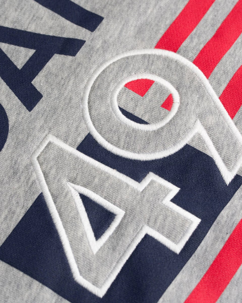 GANT Men's Grey O1 American Flag Crew Neck Sweatshirt 276137 $160 NWT