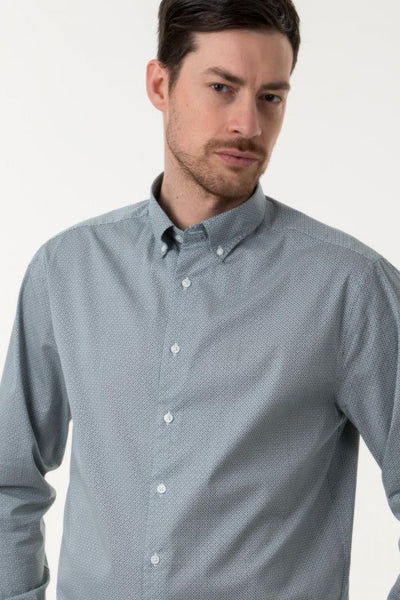 GANT Men's Stone Grey Nordic Geo Print Button Down Shirt 3003330 Size M NWT