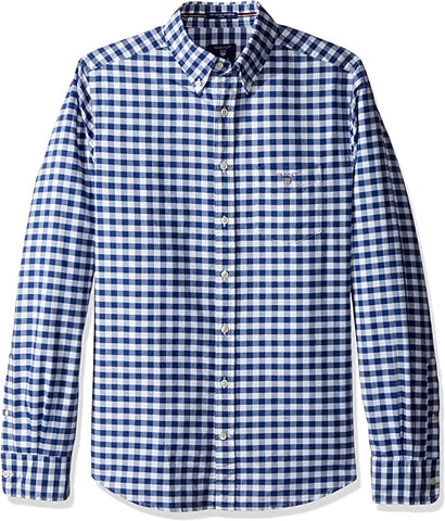 GANT Men's Persian Blue Oxford Gingham Shirt X-Slim 3041508 Size Medium NWT