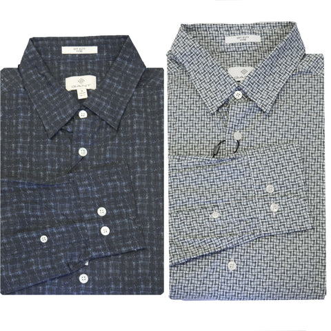 GANT DIAMOND G Men's Mini Square Print Fitted Hidden BD 3050162 Size M $225 NWT